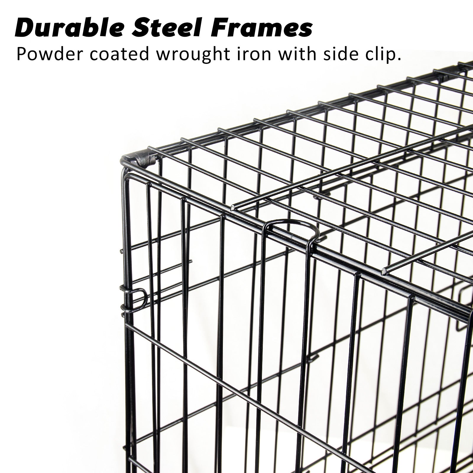 Wire Dog Cage Foldable Crate Kennel 24in with Tray