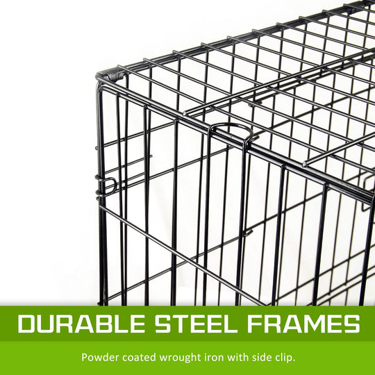 Wire Dog Cage Foldable Crate Kennel 36in with Tray - Dog Playpens & Gates