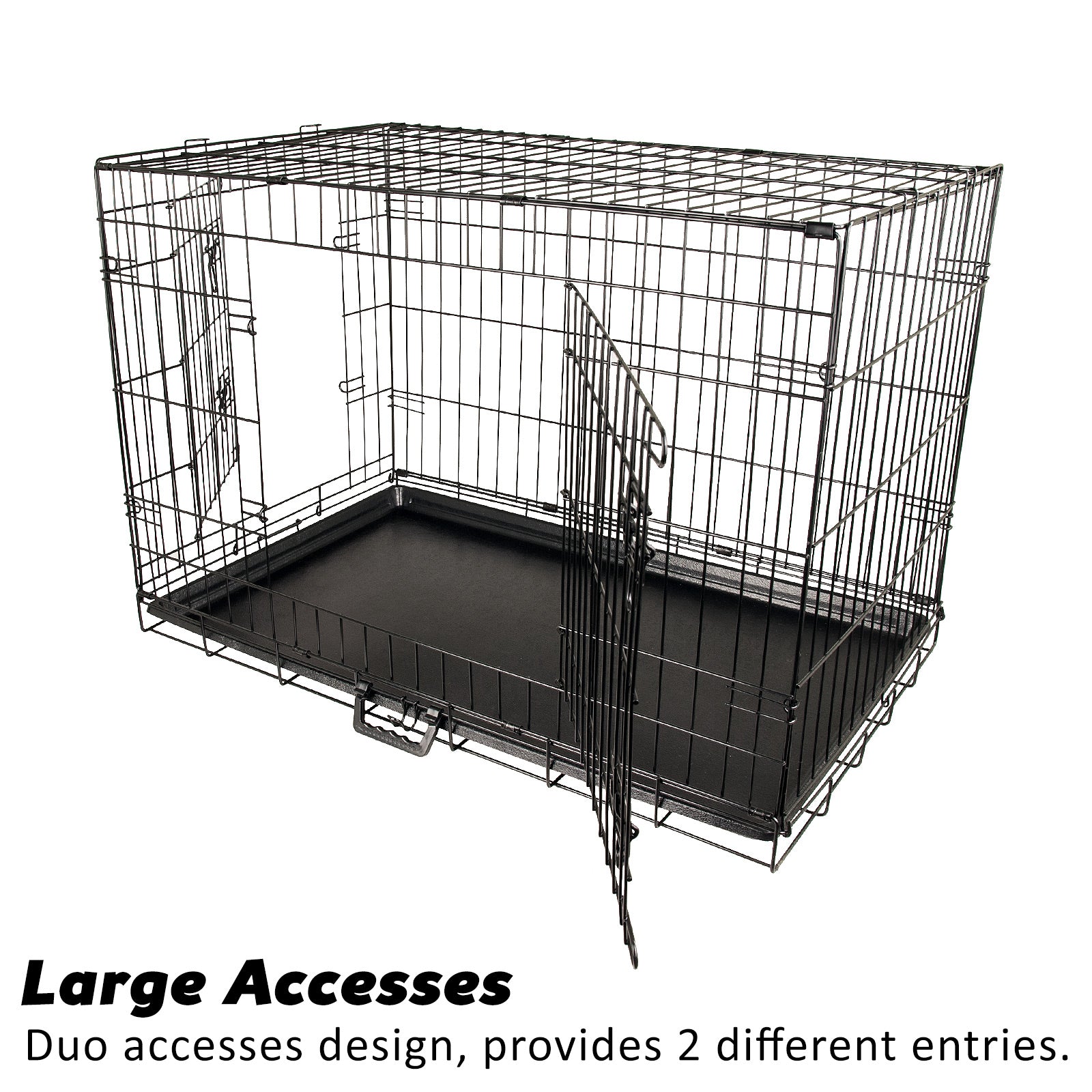 Blue Dog Crate 36in with Tray & Cushion Mat Combo