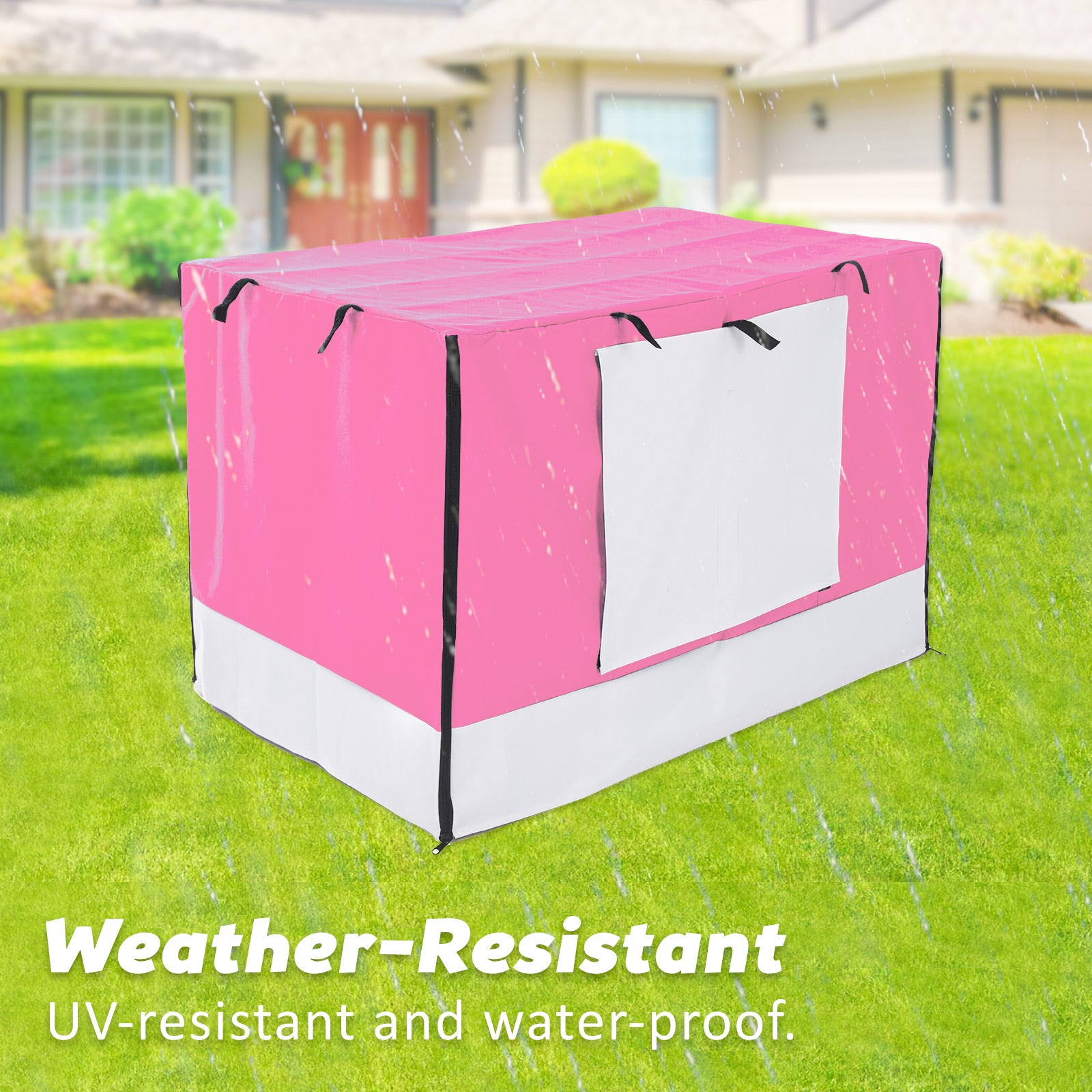Pink Dog Crate 36in with Tray & Cushion Mat Combo