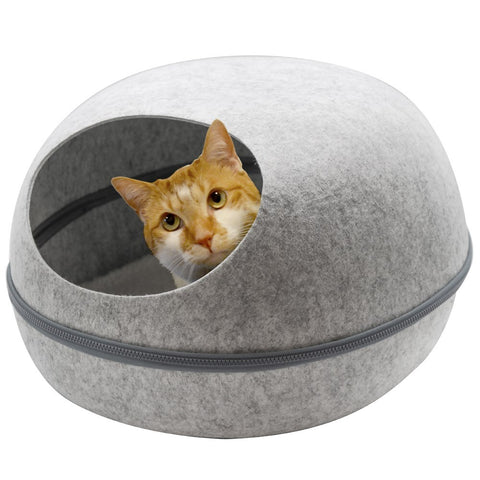 Plush Cave Cat Bed with Soft Cushioning for Dogs and Puppies Large