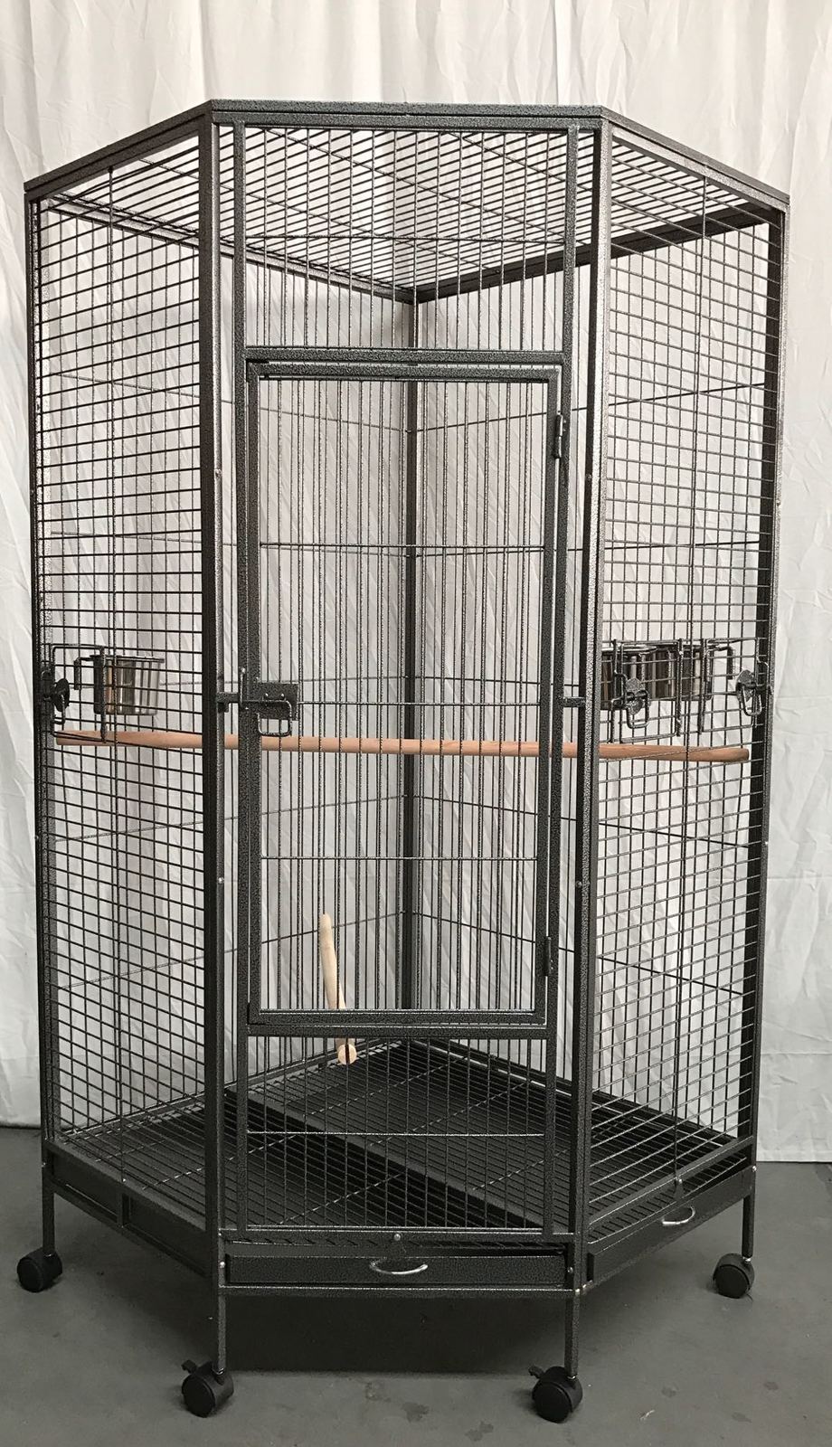 162Cm Large Corner Bird Cage Pet Parrot Aviary Perch Castor Wheel