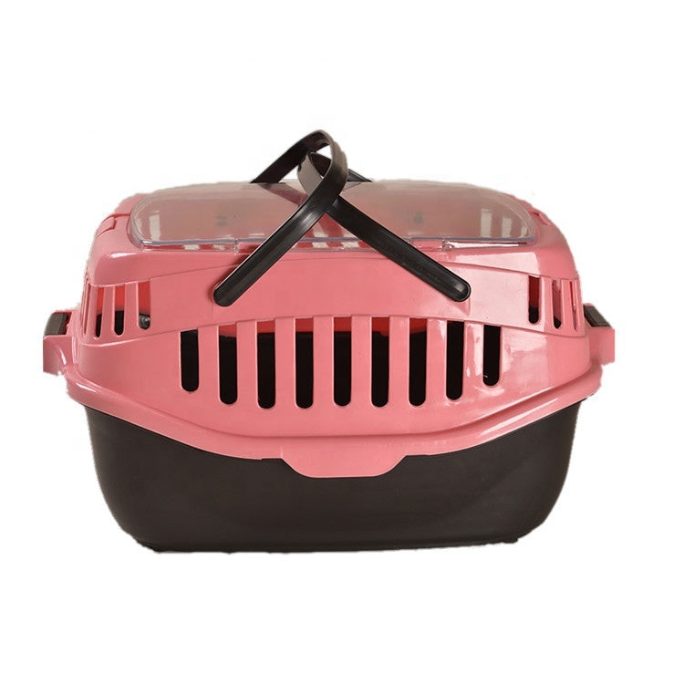Medium Pet Crate Carrier Cage With Mat (Pink)