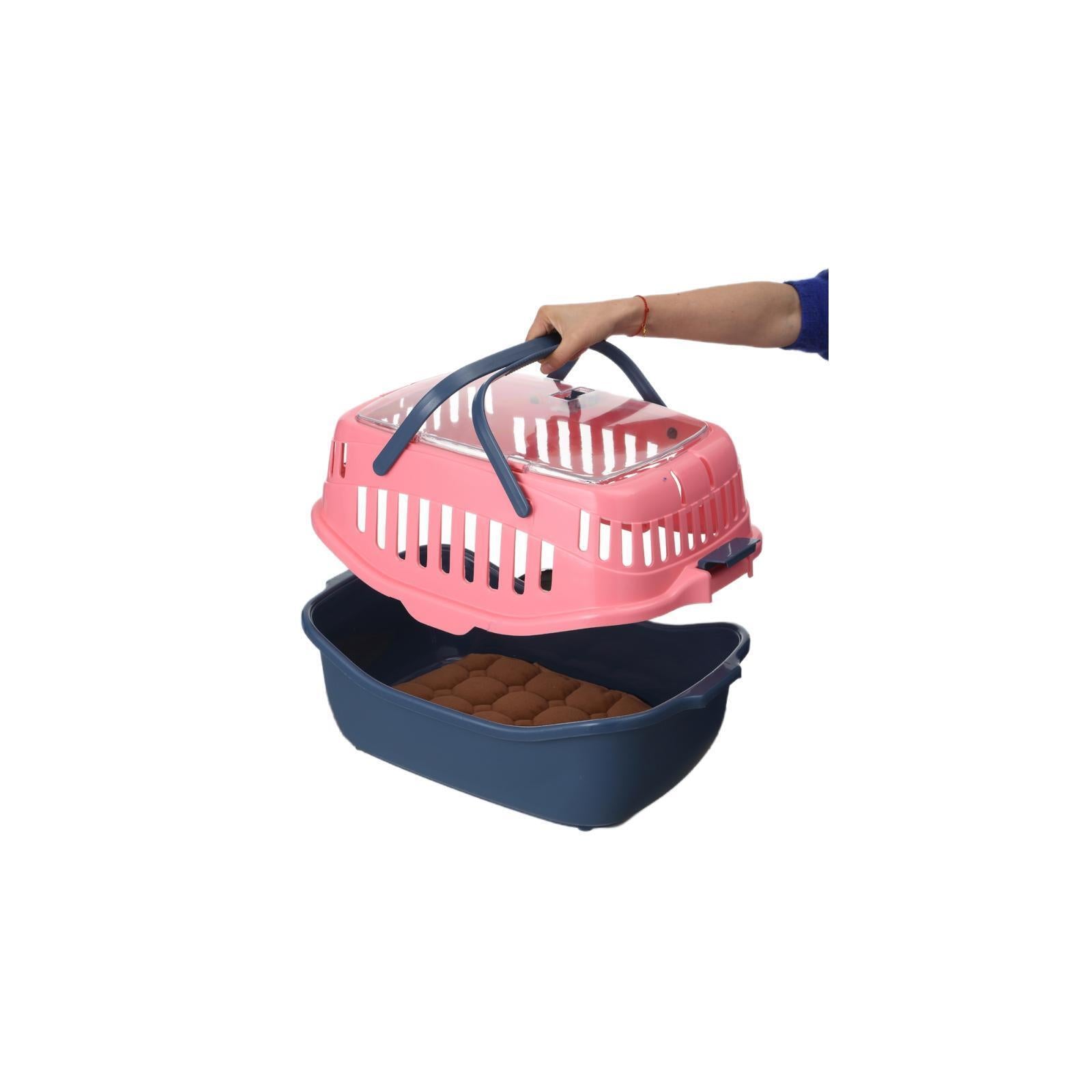 Medium Pet Crate Carrier Cage With Mat (Pink)