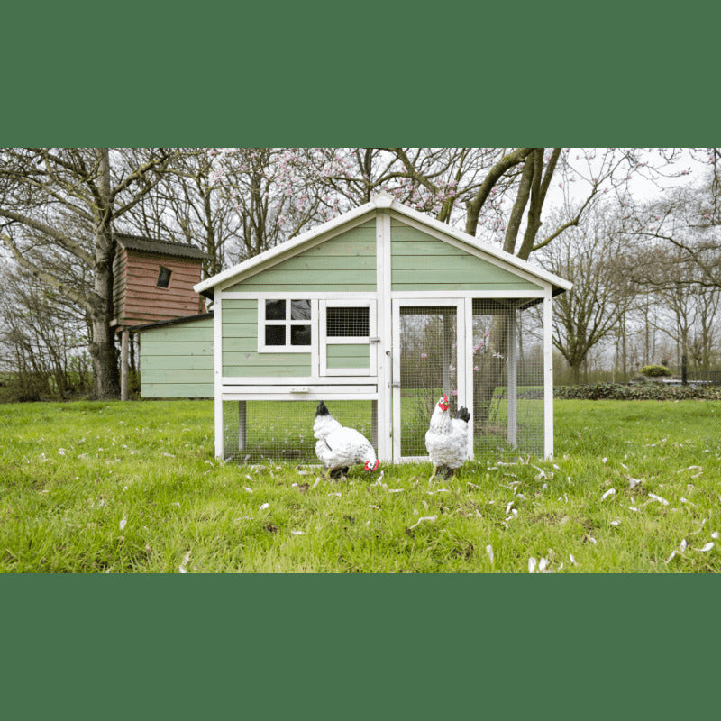 Multi-Purpose Outdoor Animal Habitat: Green Chicken Coop, Rabbit Hutch, Ferret & Cat Cage