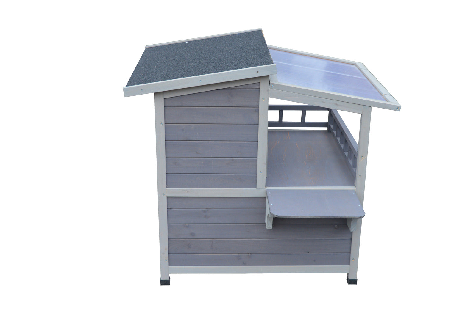 2 Story Outdoor Cat Shelter Condo With Escape Door Rainproof Kitty House