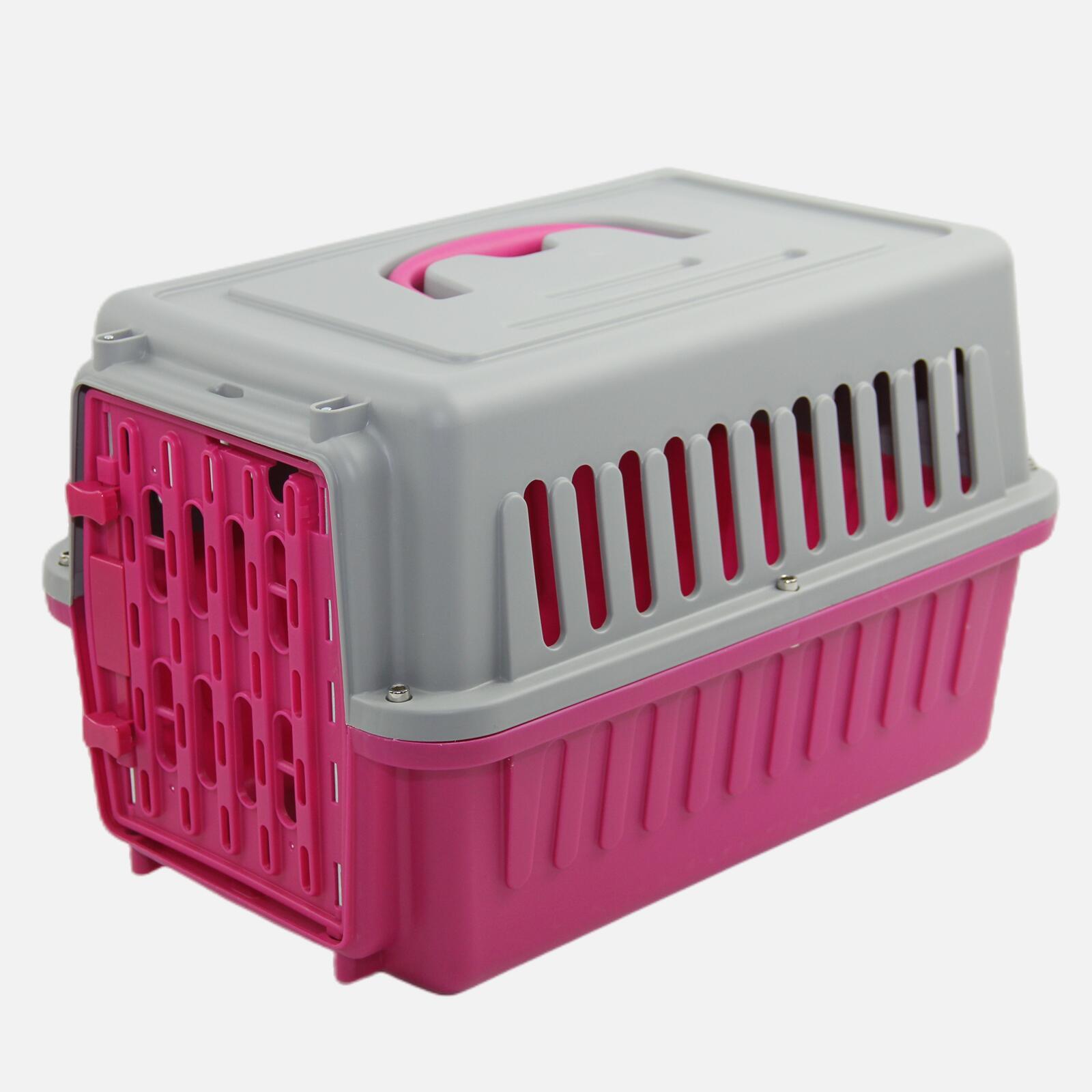 Pink Small Pet Crate Carrier For Dogs, Cats, Rabbits