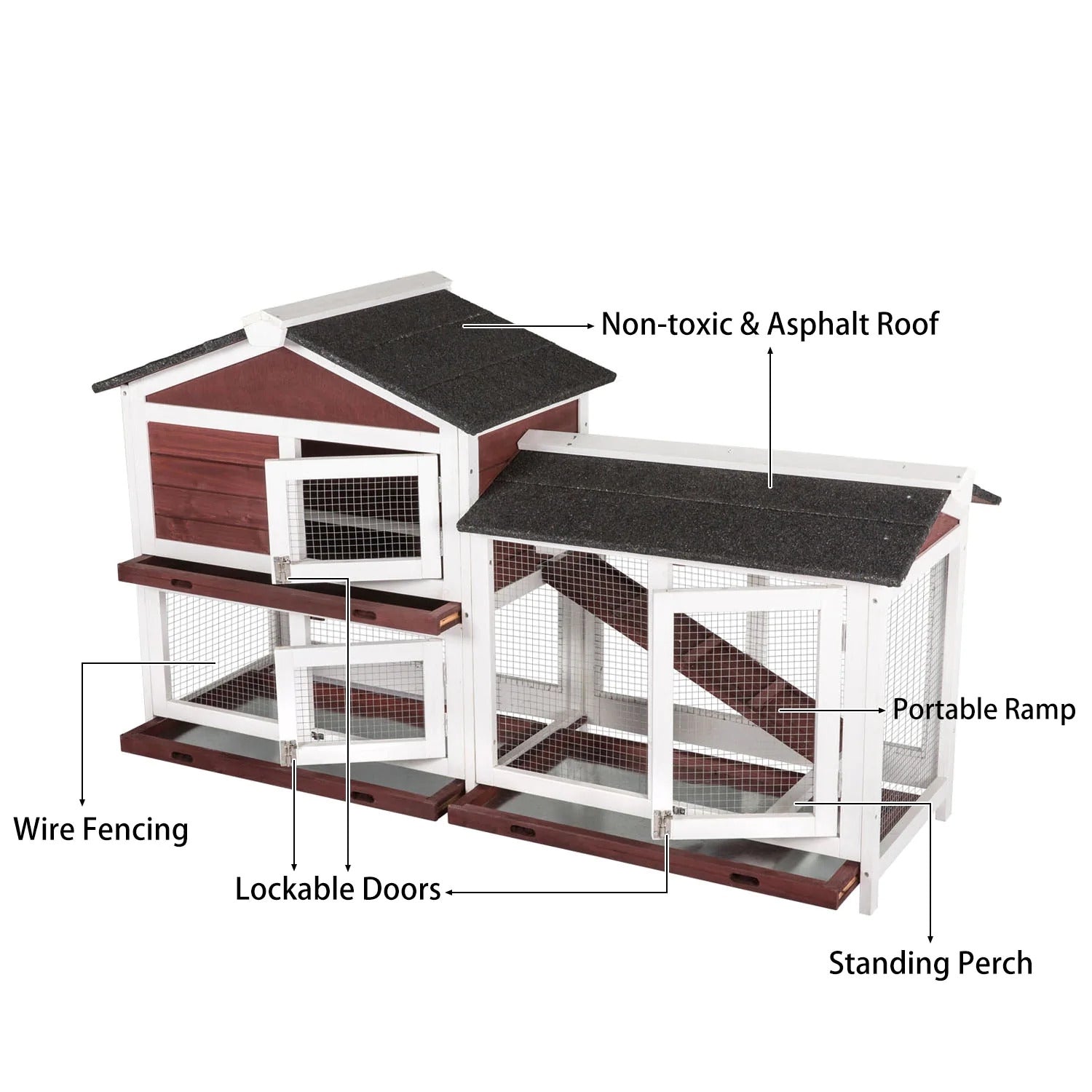 Double Storey Large Rabbit Hutch Guinea Pig Cat Cage , Ferret Cage