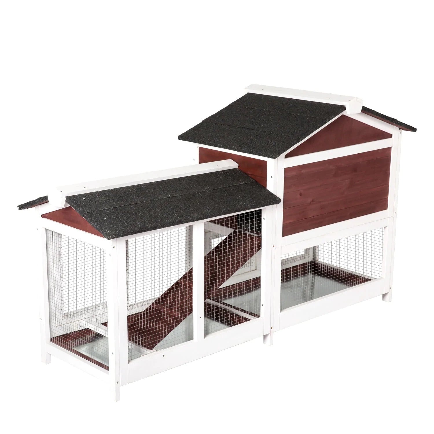 Double Storey Large Rabbit Hutch Guinea Pig Cat Cage , Ferret Cage With Pull Out Tray