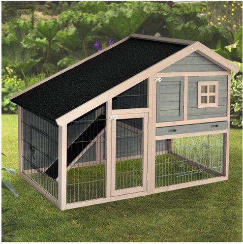 Versatile Small Animal Housing: Grey Chicken Coop, Rabbit Hutch, Ferret Cage