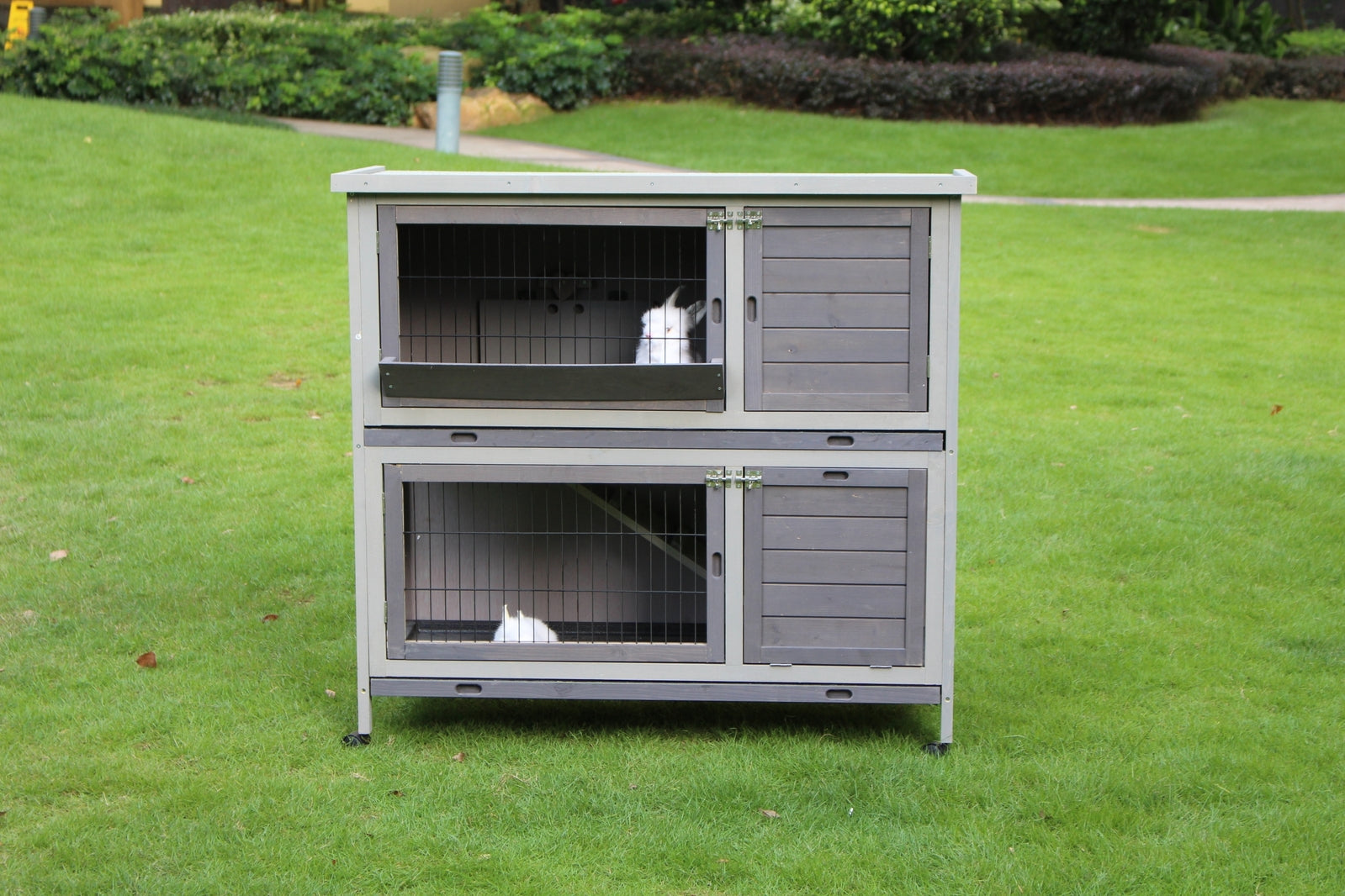 110Cm Xl Double Storey Rabbit Hutch Guinea Pig Cage , Ferret Cat Cage