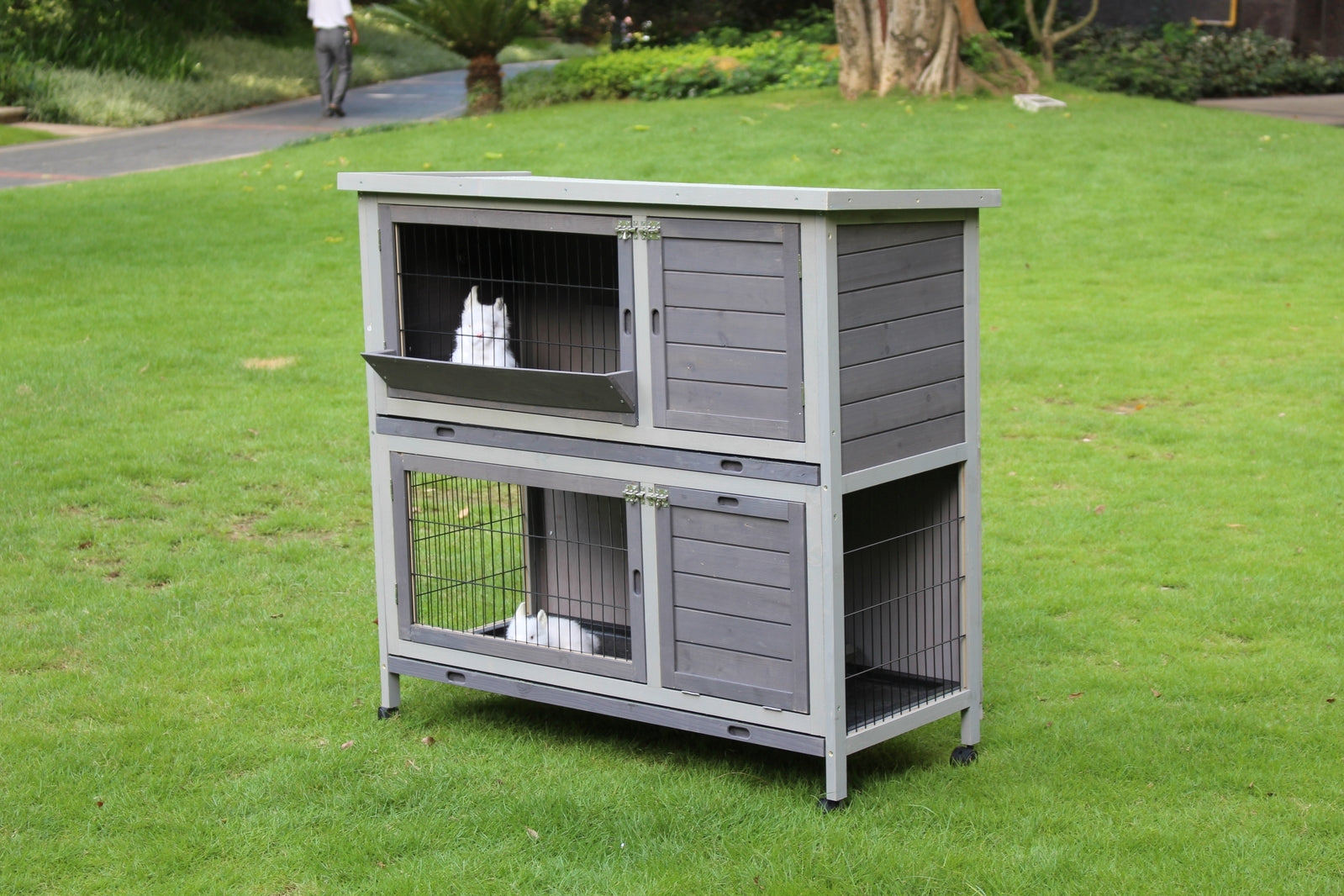 110Cm Xl Double Storey Rabbit Hutch Guinea Pig Cage , Ferret Cat Cage