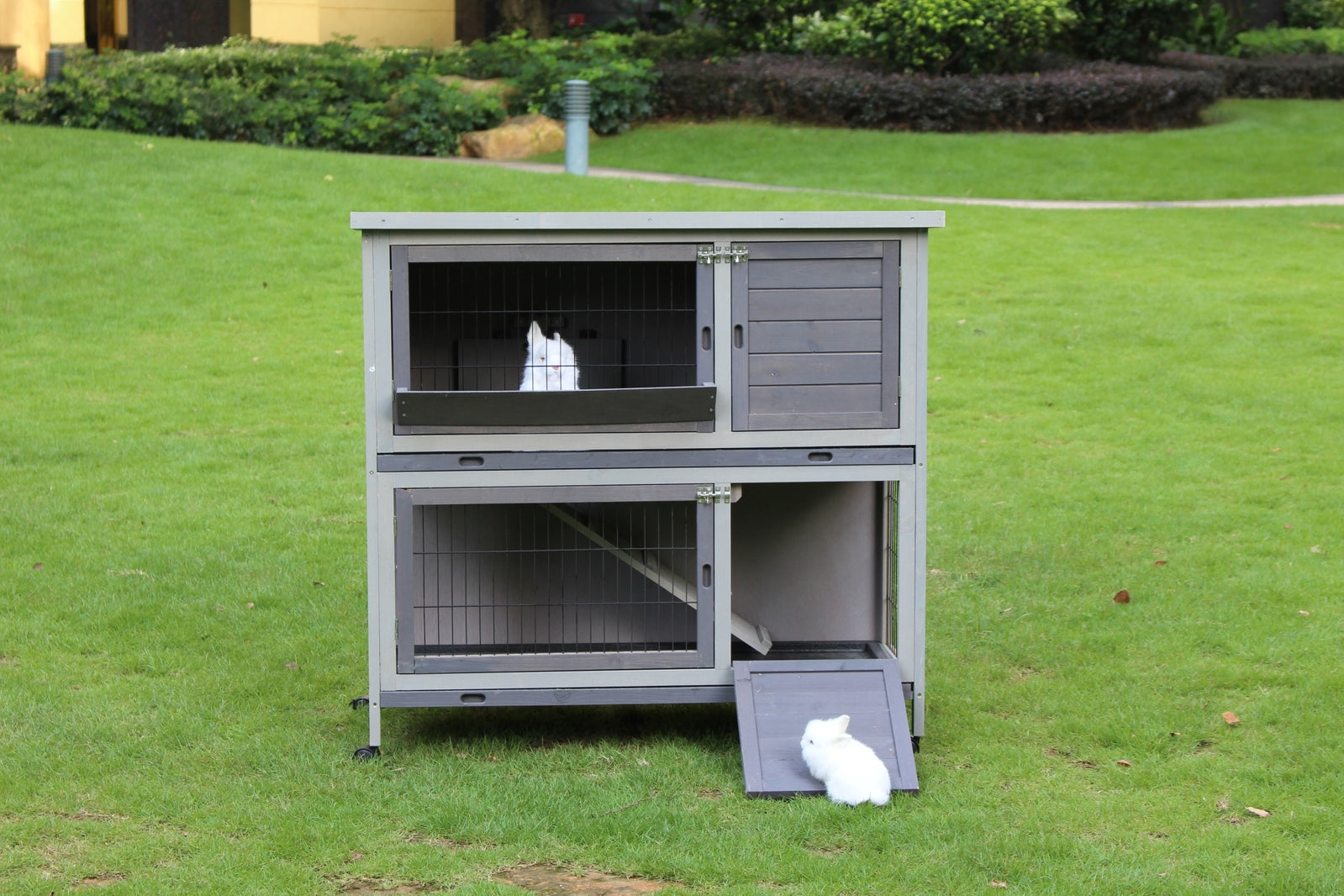 110Cm Xl Double Storey Rabbit Hutch Guinea Pig Cage , Ferret Cat Cage