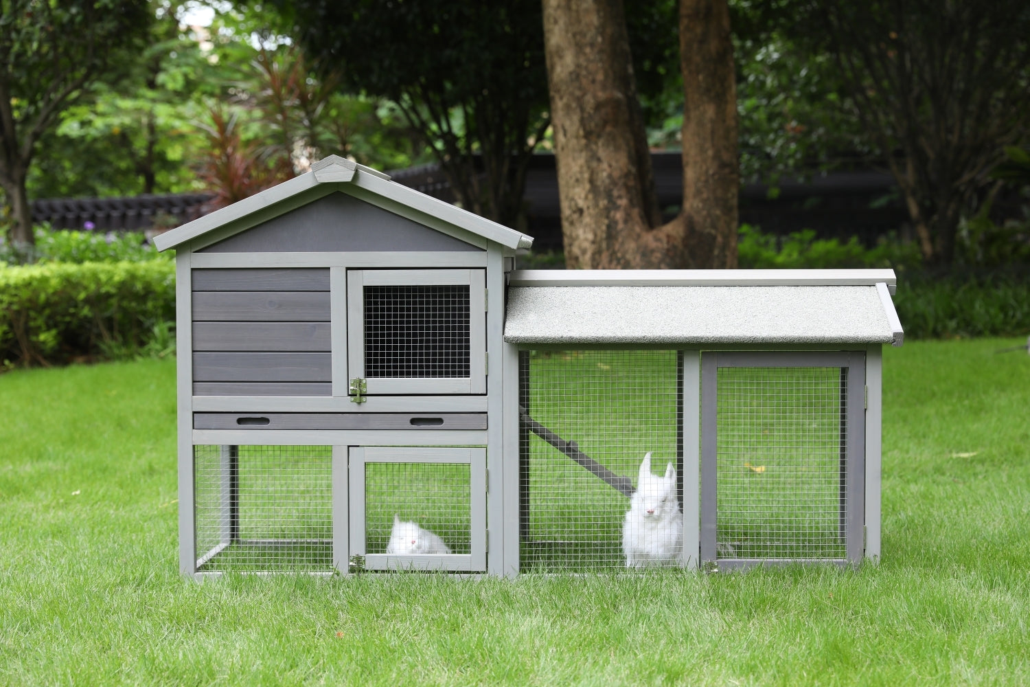 148Cm Rabbit Hutch Quail Run Wooden Cage Guinea Pig Cage House