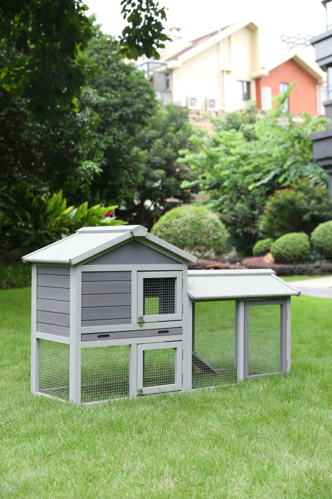 148Cm Rabbit Hutch Quail Run Wooden Cage Guinea Pig Cage House