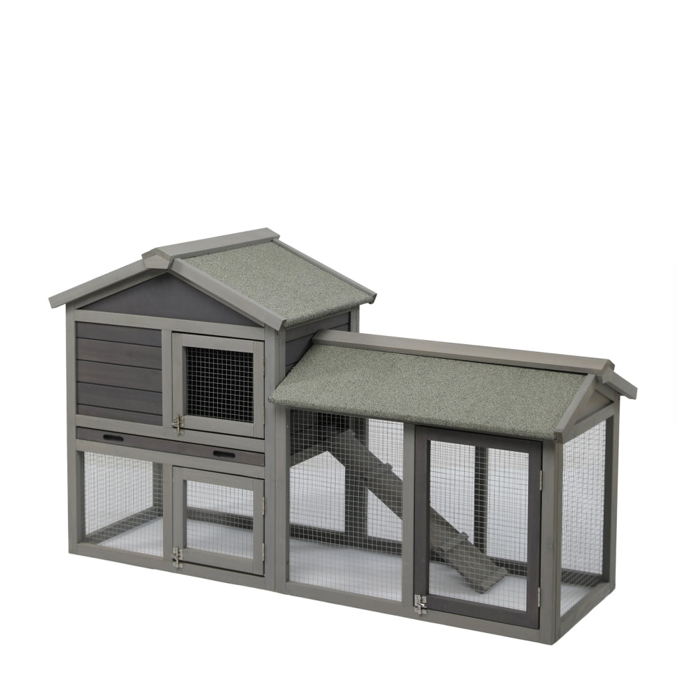 148Cm Rabbit Hutch Quail Run Wooden Cage Guinea Pig Cage House