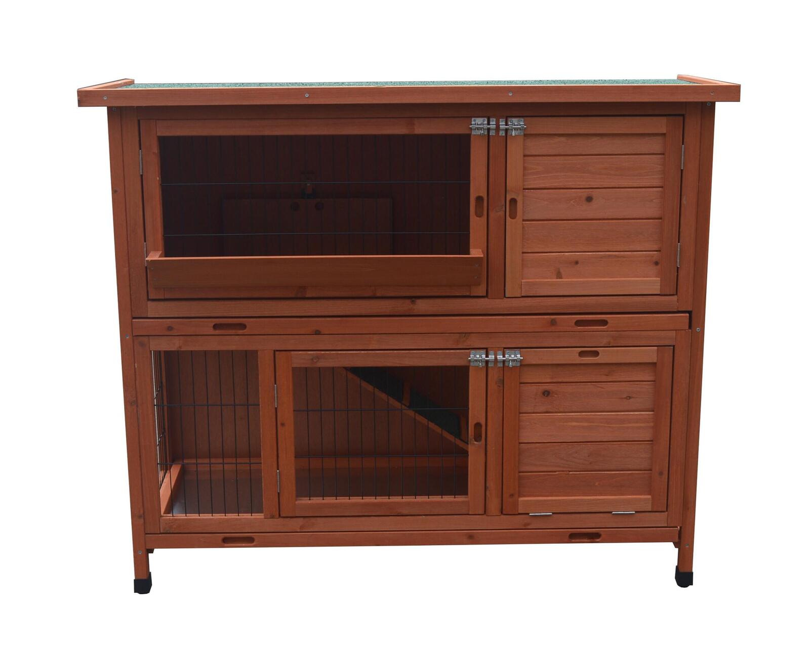 120Cm Xl Double Storey Rabbit Hutch Guinea Pig Cage , Ferret Cage Cat