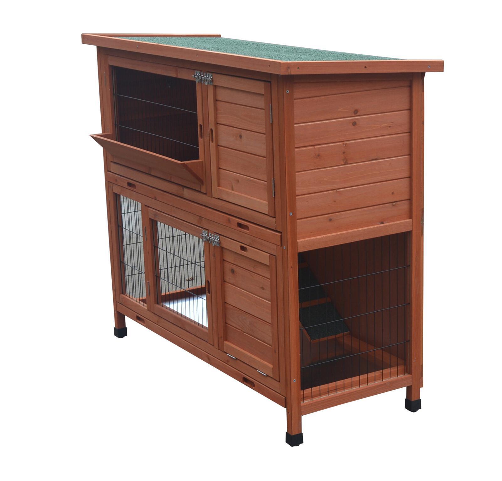 120Cm Xl Double Storey Rabbit Hutch Guinea Pig Cage , Ferret Cage Cat