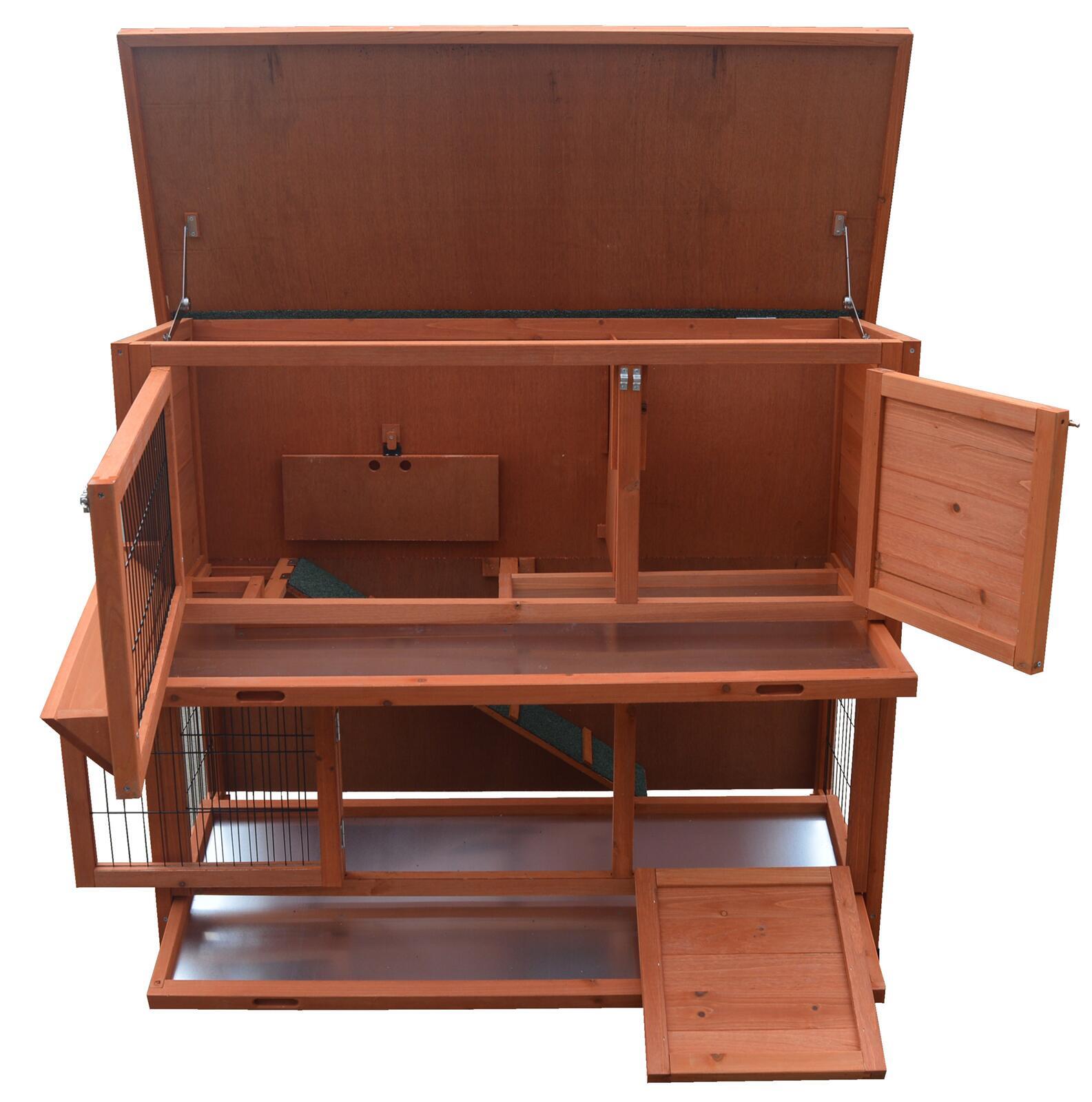 120Cm Xl Double Storey Rabbit Hutch Guinea Pig Cage , Ferret Cage Cat
