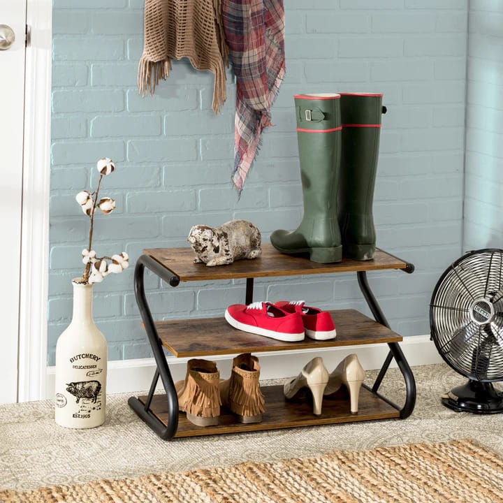 Shoe Rack 3 Tier Black Frame