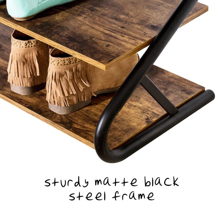Shoe Rack 3 Tier Black Frame