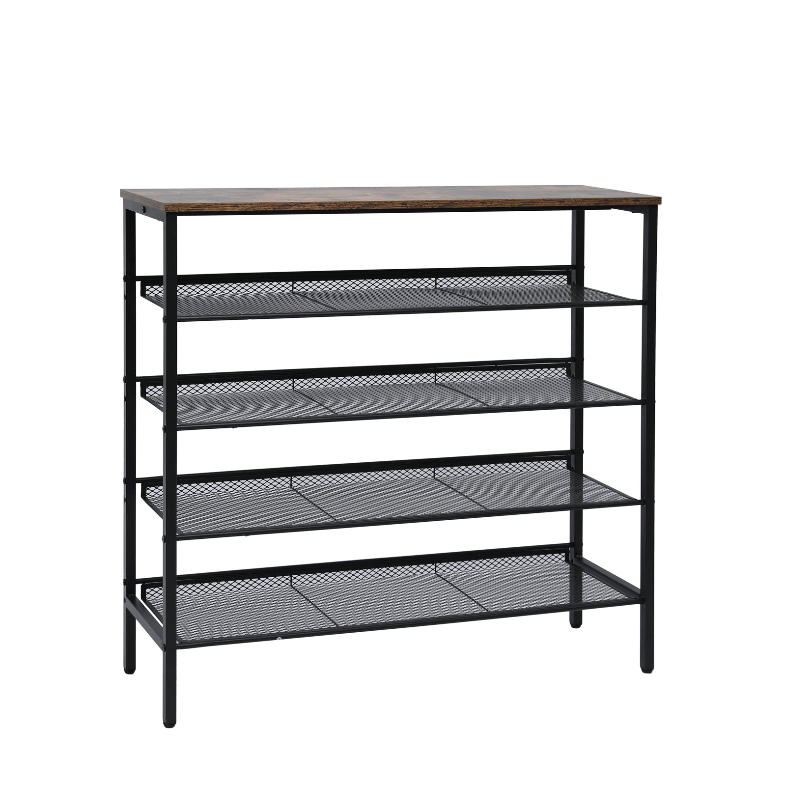 5-Tier Large Shoe Rack Shelf Stand Flat & Slant Adjustable Storage Organizer 100 Cm