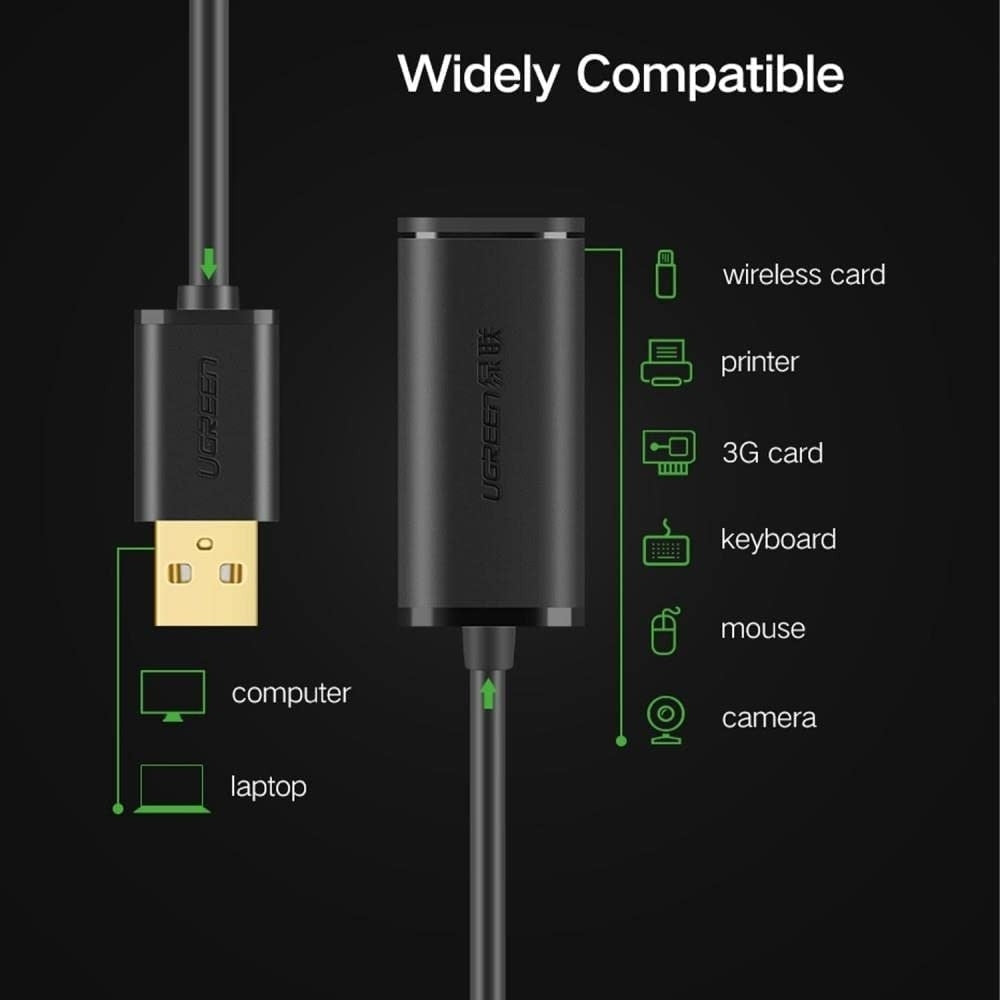 10321 Usb 2.0 Active Extension Cable With Chipset 10M