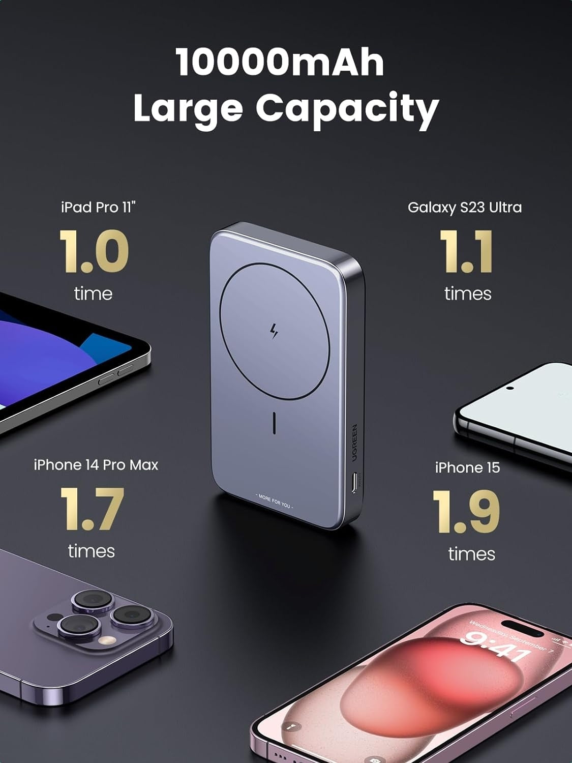 15086 10000Mah Magnetic Wireless Power Bank (Sapce Gray)