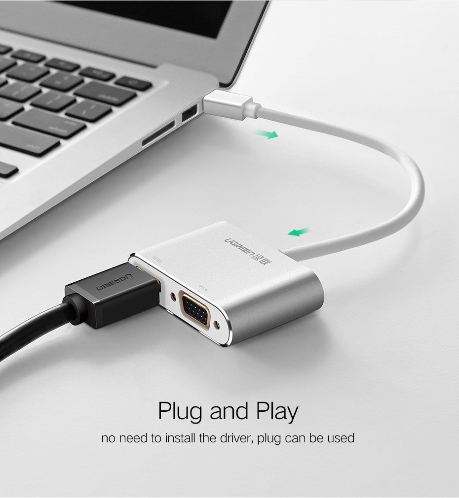 Mini Dp To Hdmi/Vga Converter Silver (20421)