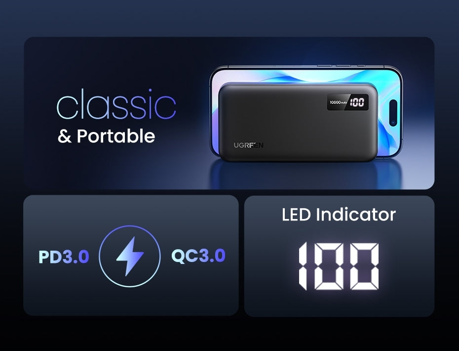 25742 10000Mah Two-Way Fast Charging Power Bank Black