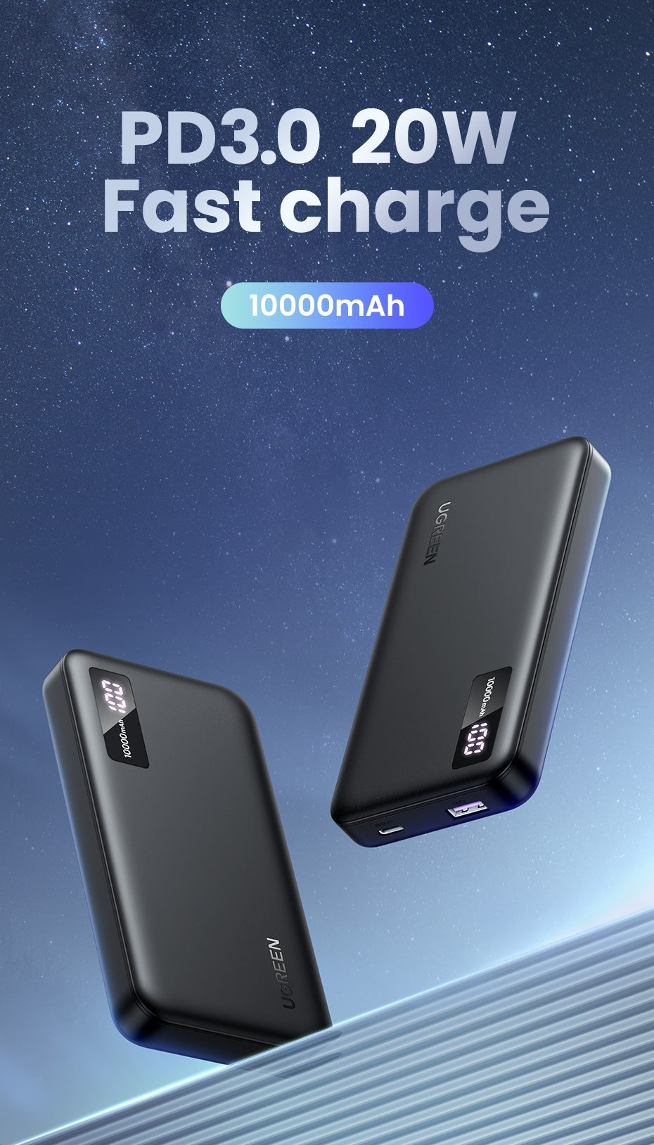 25742 10000Mah Two-Way Fast Charging Power Bank Black