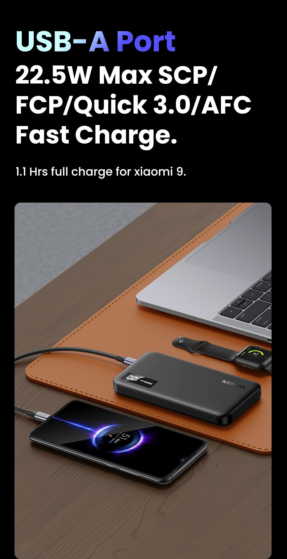 25742 10000Mah Two-Way Fast Charging Power Bank Black