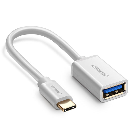 Usb Type-C Male To Usb 3.0 Type A Female Otg Cable - White 15Cm (30702) - Computer Cables & Adapters