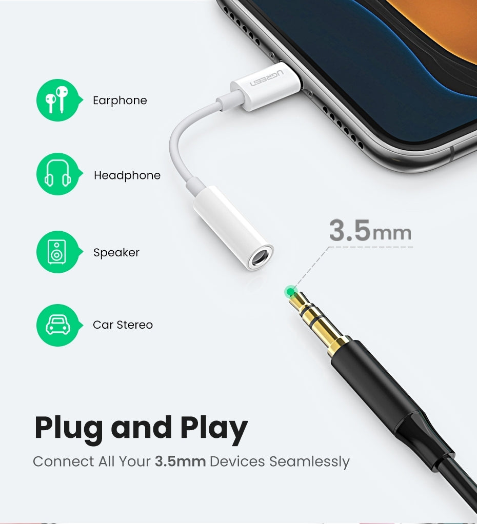 iPhone 8-pin to 3.5mm Headphone Adapter