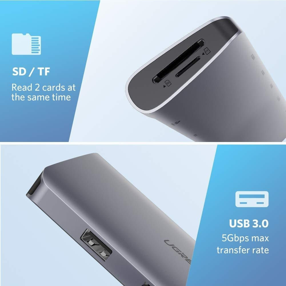 Type C 9 In 1 Multifunction Adapter- Hdmi/ Vga/Gigabit/Typec/Usb3.0 X 3/Sd/Tf, Computer Cables & Adapters