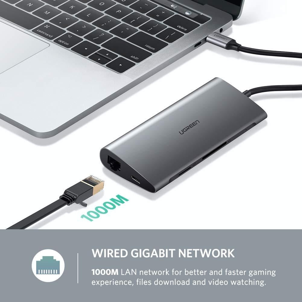 Type C 8 In 1 Multifultion Adaptor Vga/Usb3.0 X 3/Sd/Tf/Typec Pd Protoca, Computer Cables & Adapters