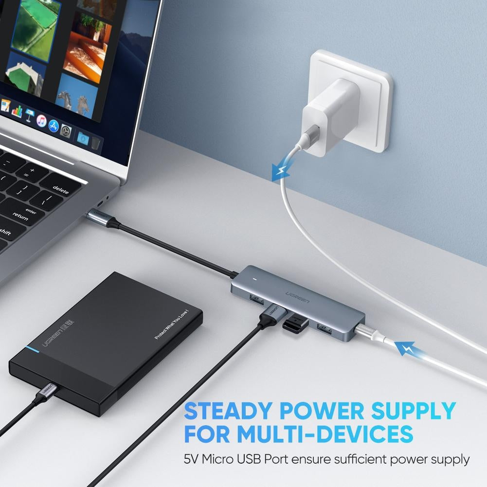 Hard Drives - 4-Port Usb3.0 Hub With Micro Usb Power Supply 70336