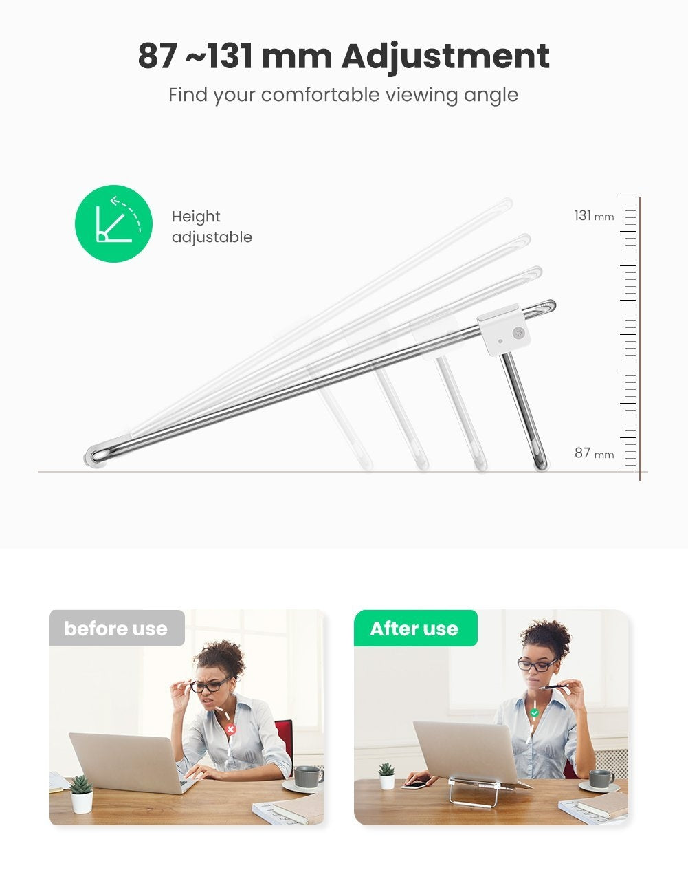 80348 Adjustable Laptop Desk Stand | Ugreen