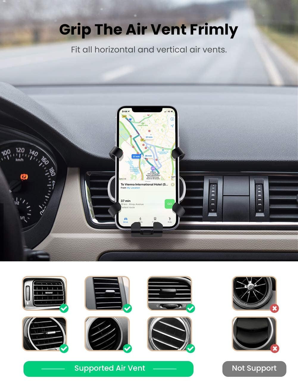 Ugreen - Gravity Phone Holder For Car (80539)