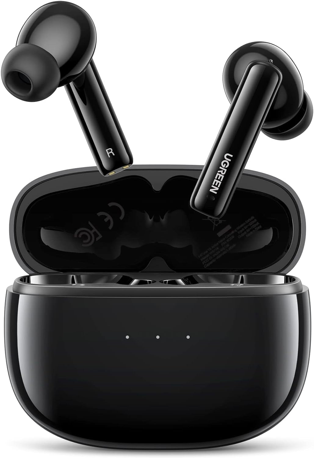 90401 Hitune T3 Active Noise-Cancelling Wireless Earbuds (Black), Black colour