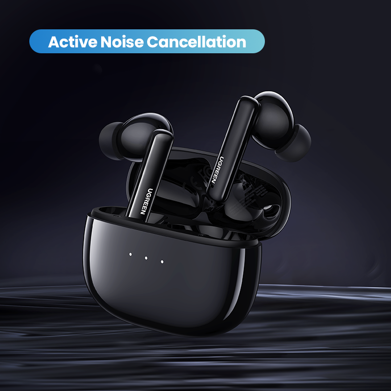 Black colour - 90401 Hitune T3 Active Noise-Cancelling Wireless Earbuds (Black)