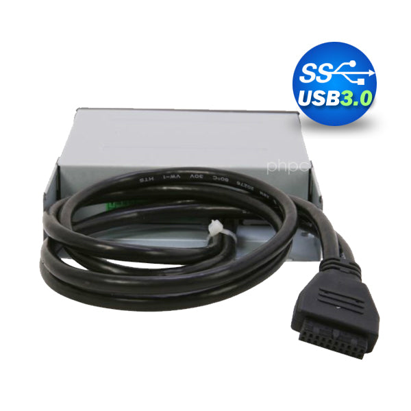 Full Metal Usb 3.0 Card Reader With Front Usb - Black, Metal finish