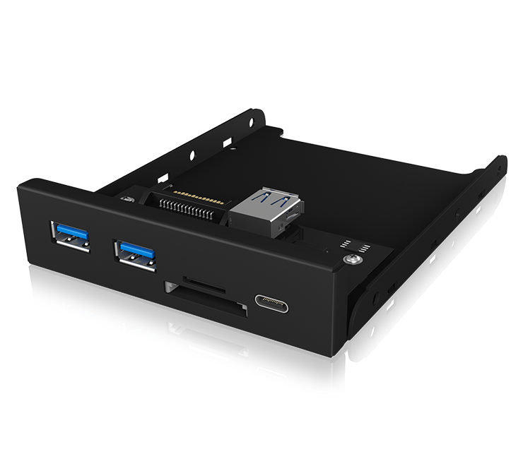 Ib-Hub1417-I3 Frontpanel With Usb 3.0 Type-C/A Hub & Card Reader - Laptop Stands