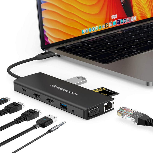 Usb-C 12-In-1 Multiport Docking Station Dual Hdmi + Vga Triple Display with Computer Monitors & Accessories