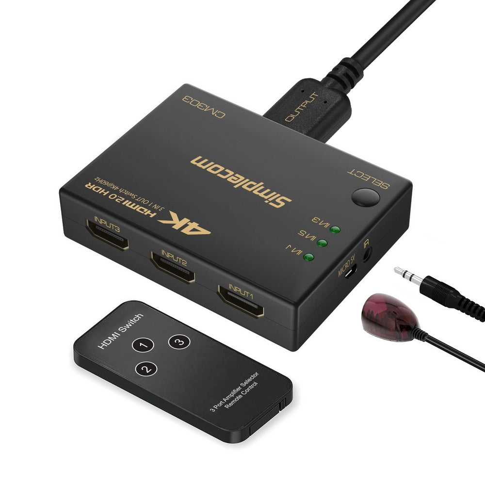 Ultra Hd 3 Way Hdmi Switch 3 In 1 Out Splitter - TVs & Accessories
