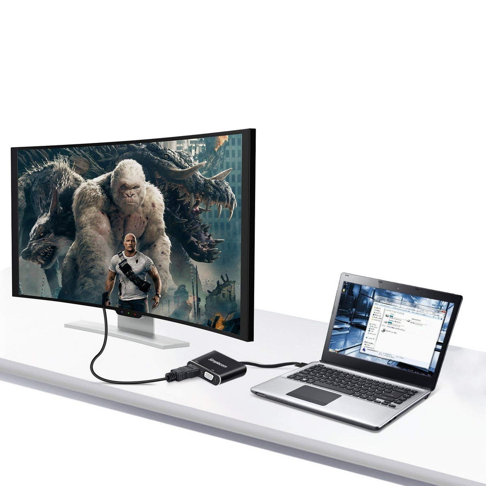 Usb To Hdmi + Vga Video Card Adapter With 3.5Mm Audio | Simplecom