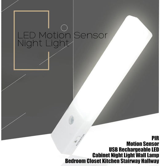 Rechargeable Infrared Motion Sensor Wall Led Night Light Torch (Cool White) - Night Lights & Ambient Lighting