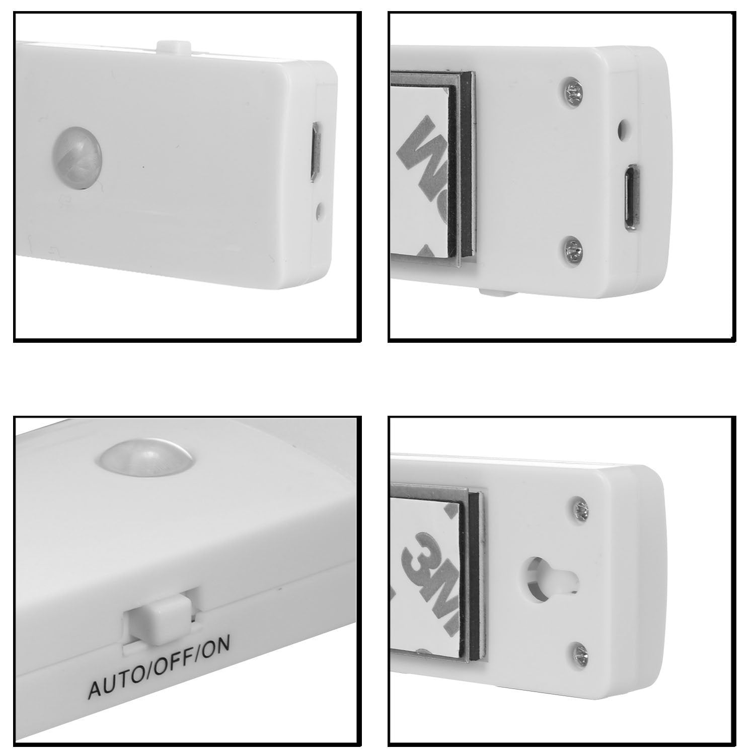 Rechargeable Infrared Motion Sensor Wall Led Night Light Torch (Cool White)