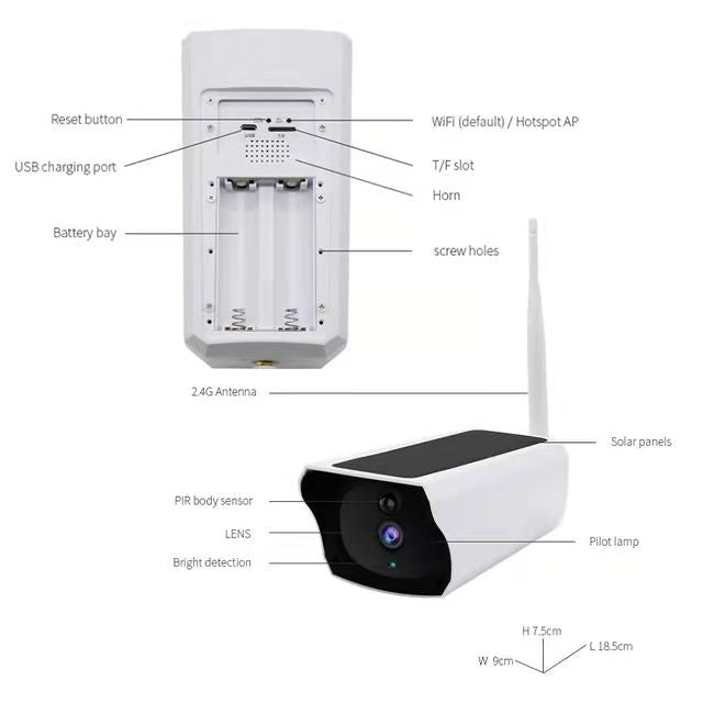 Y4P Security Wifi Camera With Solar & Battery