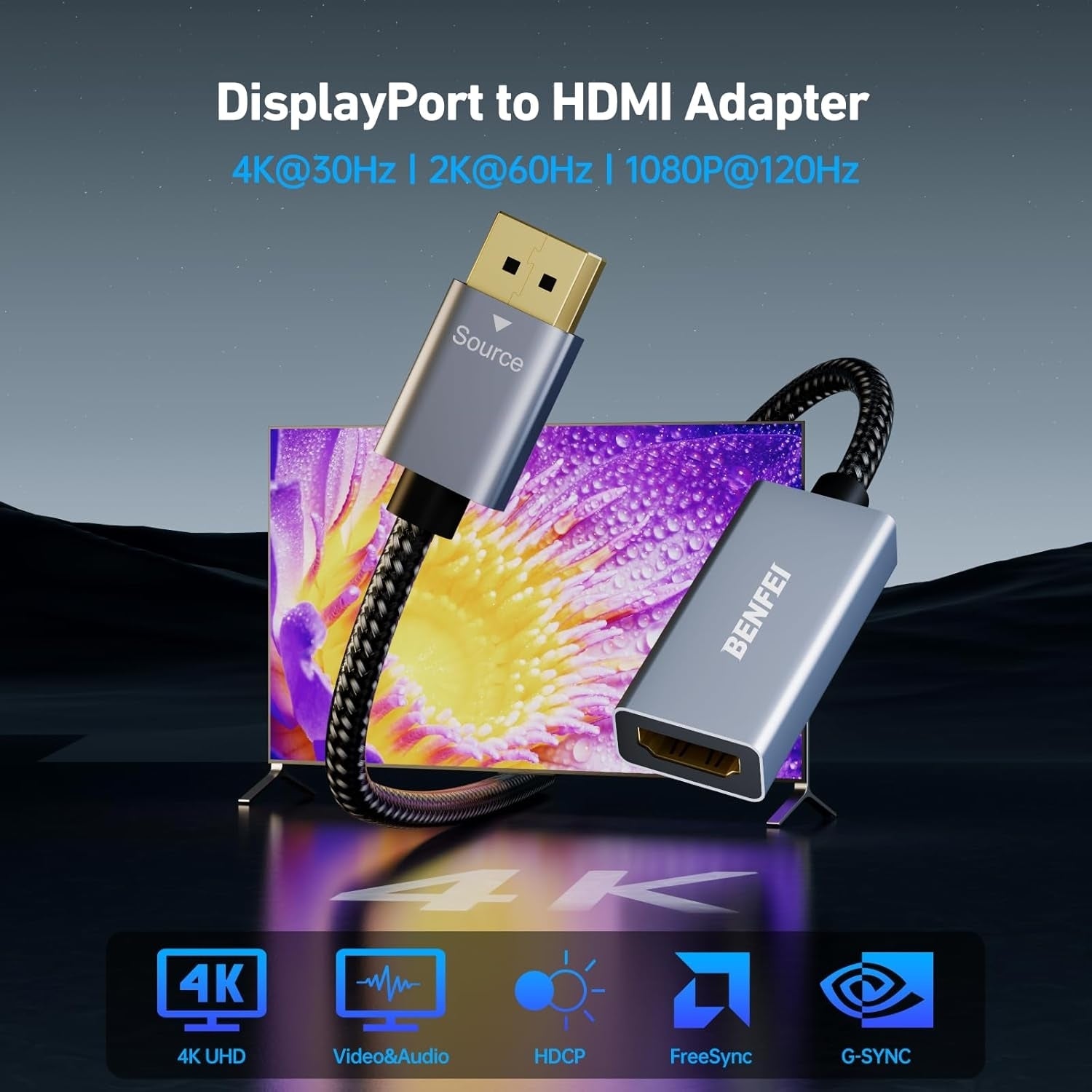 4K DisplayPort to HDMI Adapter - High-Speed & Durable, Computer Cables & Adapters - photo 7